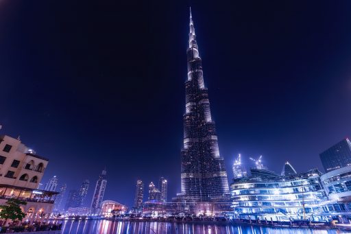 The Burj Khalifa, a skyscraper in Dubai, United Arab Emirates.