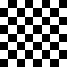 A black-and-white chessboard.