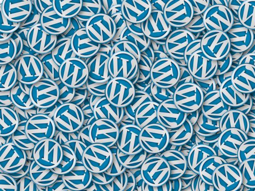 Many circular WordPress logos overlapping each other.