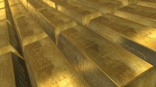 Many gold ingots used as a store of wealth. Gold has been a more secure investment than Bitcoin during the crypto crash.