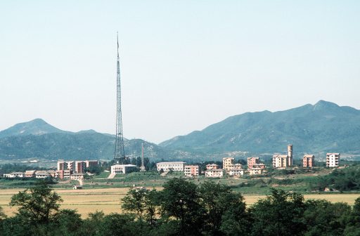 A view of the North Korean village Kijong-dong, also known as "Propaganda Village".