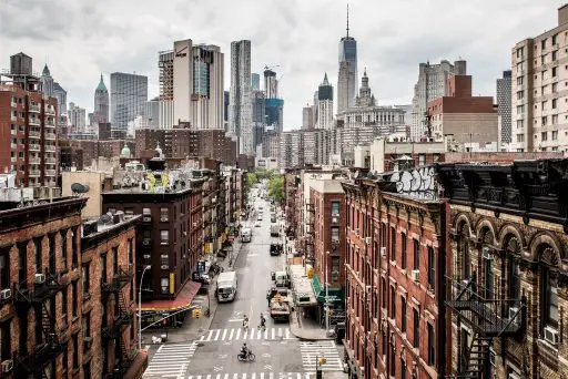 A view of the Manhattan skyline in New York City.